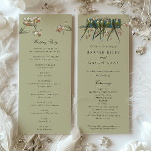 Tarjeta de programa de ceremonias de Boda Aviar