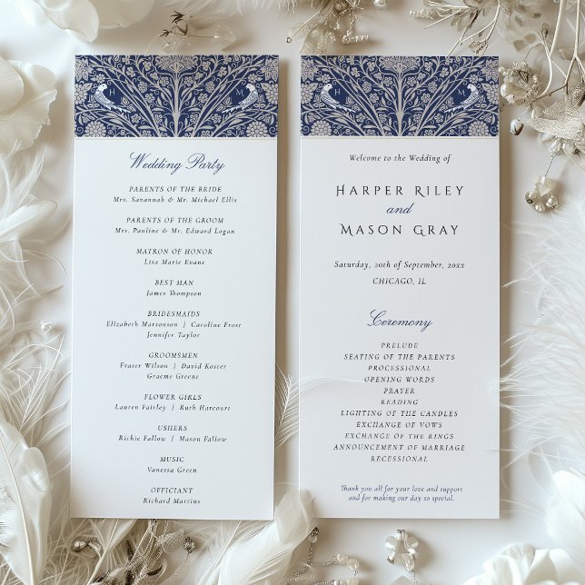 Tarjeta de programa de ceremonias de Boda con temá (Subido por el creador)