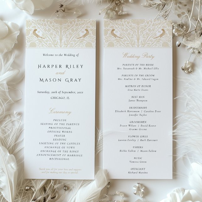 Tarjeta de programa de ceremonias de Boda con temá (Subido por el creador)