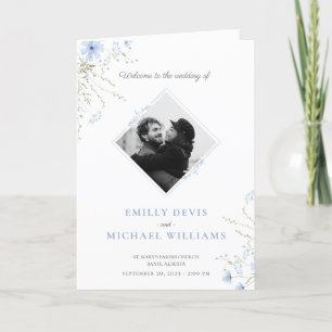 Tarjeta de programa de ceremonias para Bodas de fl