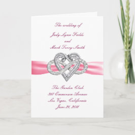 Tarjeta de programa de corazón infinito rosa