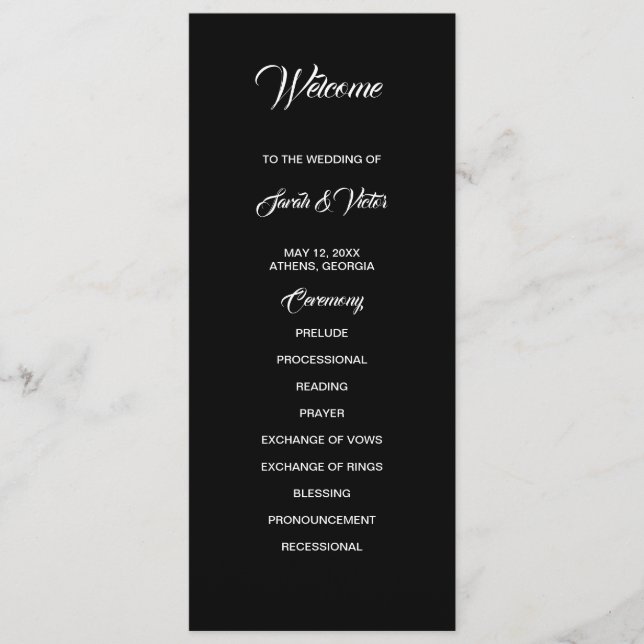 Tarjeta de programa de doble cara básica y elegant (Anverso)