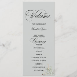 Tarjeta de programa de doble cara elegante Eucalyp
