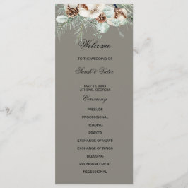 Tarjeta de programa de doble cara floral de Verdor