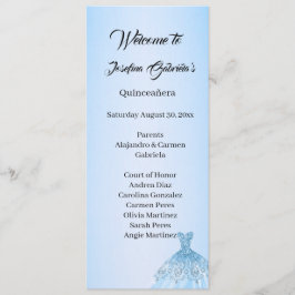 Tarjeta de programa de doble cara para Quinceañera