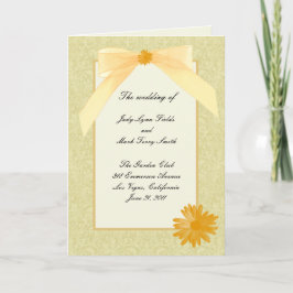 Tarjeta de programa de flores amarillas