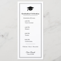 Tarjeta de Programa de Graduación 2026 en Negro y