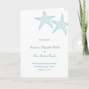 Tarjeta de programa de matrimonio Starfish