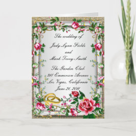 Tarjeta de Programa de Rosas Rojas Rústicas Elegan