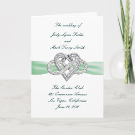 Tarjeta de Programa del Corazón de Infinito Verde