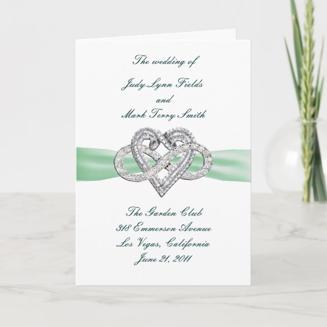 Tarjeta de Programa del Corazón de Infinito Verde (Anverso)