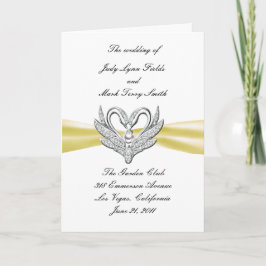 Tarjeta de Programa del Yellow Ribbon Silver Swans