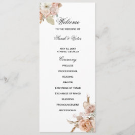 Tarjeta de programa doble lateral Boho Beige