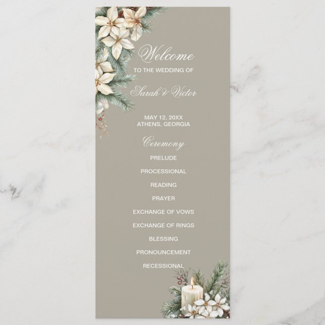 Tarjeta de programa doble lateral con temática bei (Anverso)