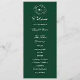 Tarjeta de programa doble lateral del Monograma Ve