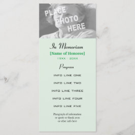 Tarjeta de programa fotográfico del servicio conme