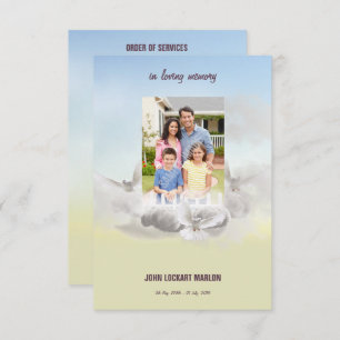 Tarjeta de programa fúnebre conmemorativa