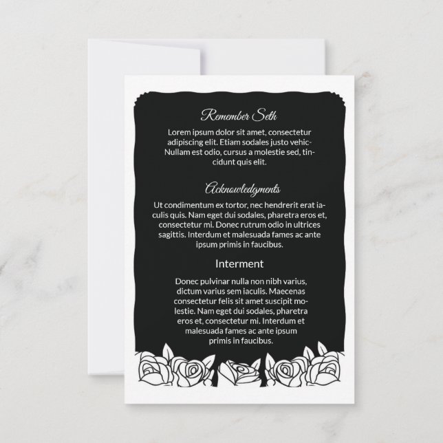 Tarjeta de programa funeral impresa (Reverso)