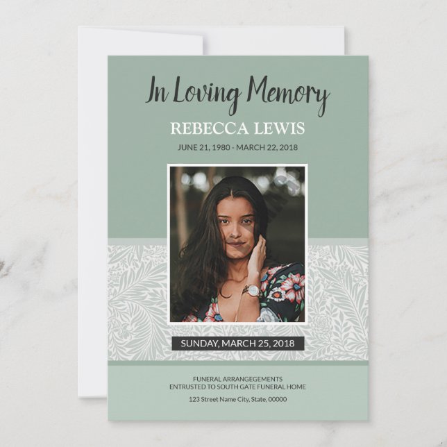 Tarjeta de programa funerario (Anverso)