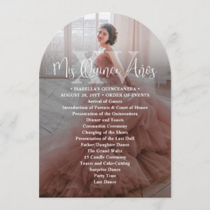 Tarjeta de Programa Impresable Mis XV Años Quincea