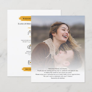 Tarjeta de programa Itinerario de Boda de Destino