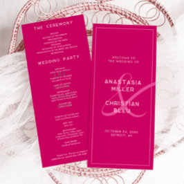 Tarjeta de programa Magenta moderna y negrita