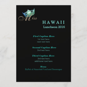 Tarjeta de programa Miss America Black Shimmer Lun