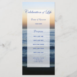 Tarjeta de programa Ocean Blue Celebration of Life