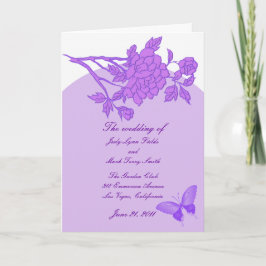 Tarjeta de programa personalizada de flor púrpura