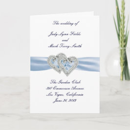 Tarjeta de programa personalizado Ice Blue Hearts