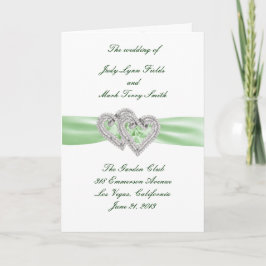 Tarjeta de programa personalizado Lime Hearts