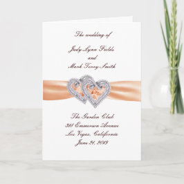 Tarjeta de programa personalizado Tangerine Hearts