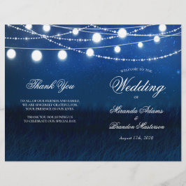 Tarjeta de programa plegado del Boda de luces y no