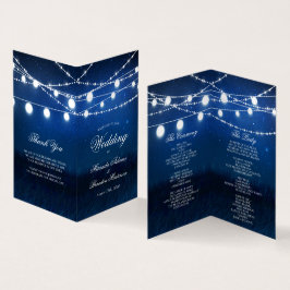Tarjeta de programa plegado del Boda de luces y no