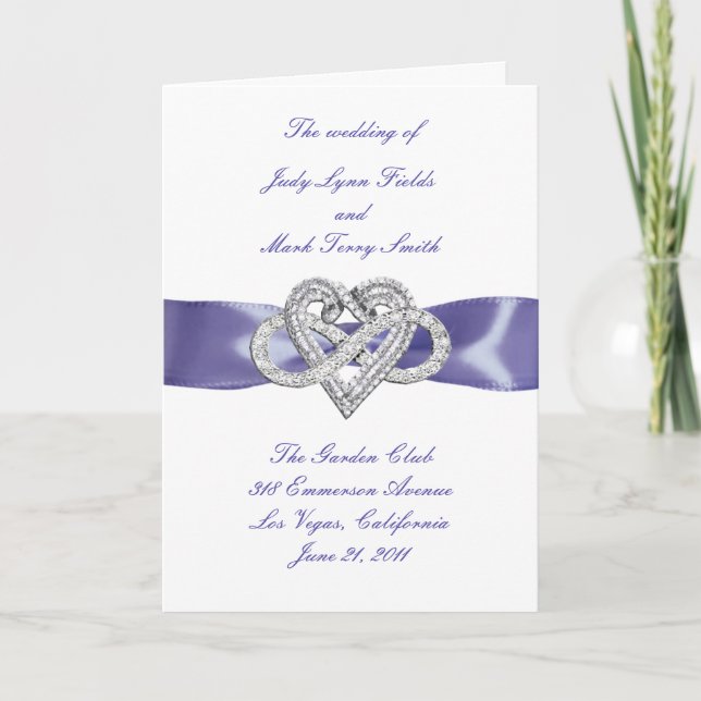 Tarjeta de programa Purple Blue Infinity Heart (Anverso)