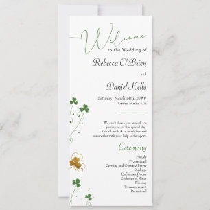 Tarjeta de programa Shamrock Wildflower Elegant We