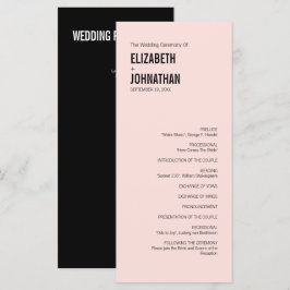 Tarjeta de programa simple y mínima de bodas de ti