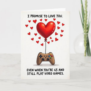 Tarjeta de promesa de amor divertida para jugadore