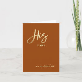 Tarjeta de promesas de él en colores chic DIY Fals