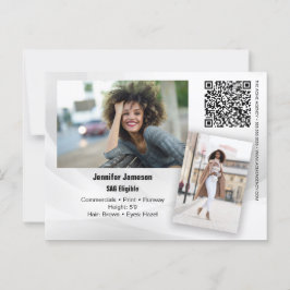 Tarjeta de Promoción con Código QR de Actor Modelo