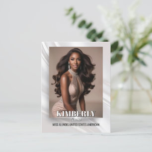 Tarjeta de promoción de certamen elegante con dise