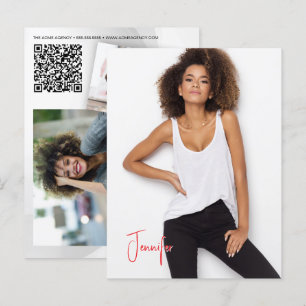 Tarjeta de promoción de código QR de modelo de act