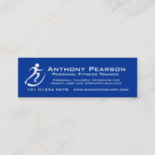 Tarjeta de promoción de entrenador personal azul