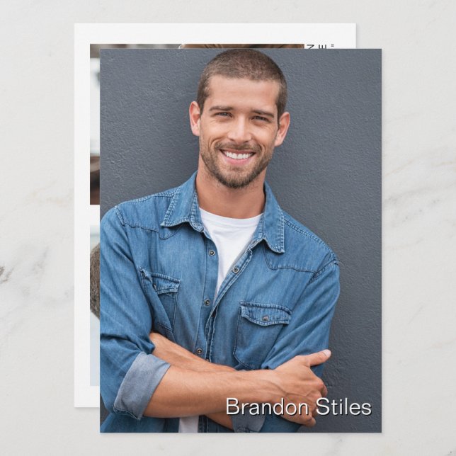 Tarjeta de promoción de talento de actor de Hollyw (Anverso / Reverso)