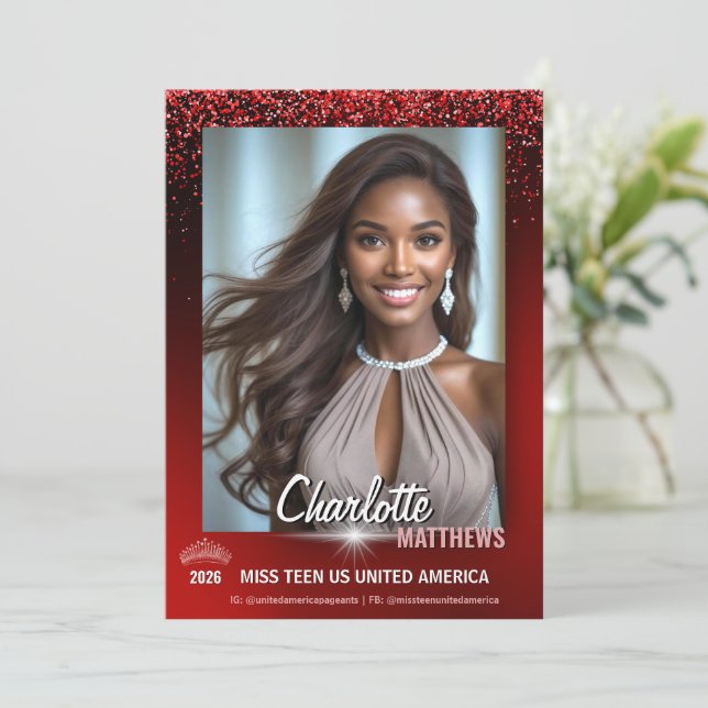 Tarjeta de promoción del concurso Ruby Glimmer | C (Anverso de pie)