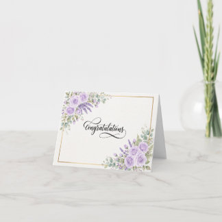 Tarjeta de promoción floral púrpura
