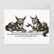 Tarjeta de proporciones de peso de lobo divertido