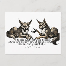 Tarjeta de proporciones de peso de lobo divertido