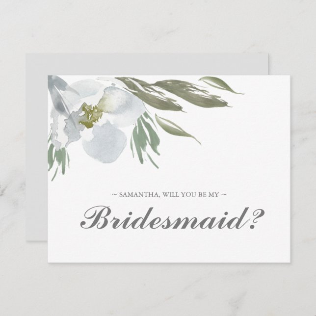 Tarjeta de PROPUESTA BRIDESMAID de vegetación botá (Anverso / Reverso)