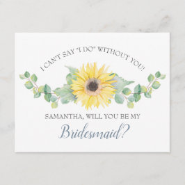 Tarjeta de PROPUESTA BRIDESMAID, girasol verde